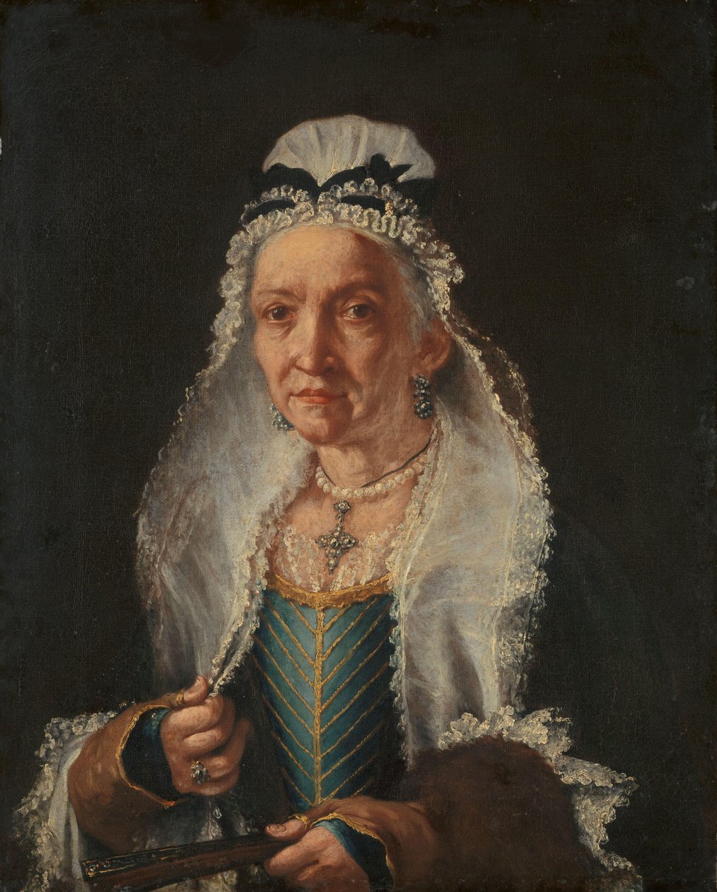 Retrato de uma velha senhora de Vittore Ghislandi (circle of)