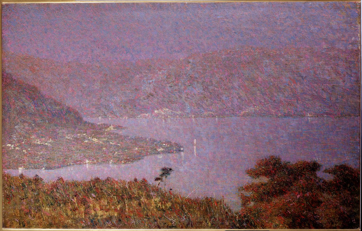 Pearl of Love (Nebbiolina sul lago) (Névoa sobre o lago, Névoa sobre o lago) Pintura de Vittore Grubicy de Dragon (1851-1920) 1896 Dim 33,5x51 cm Milão, Galleria d