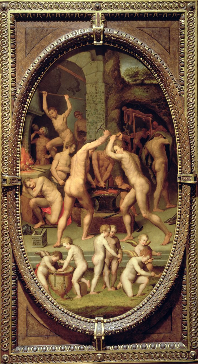 Forja de Vulcano, 1572 (ardósia) de Vittorio Casini