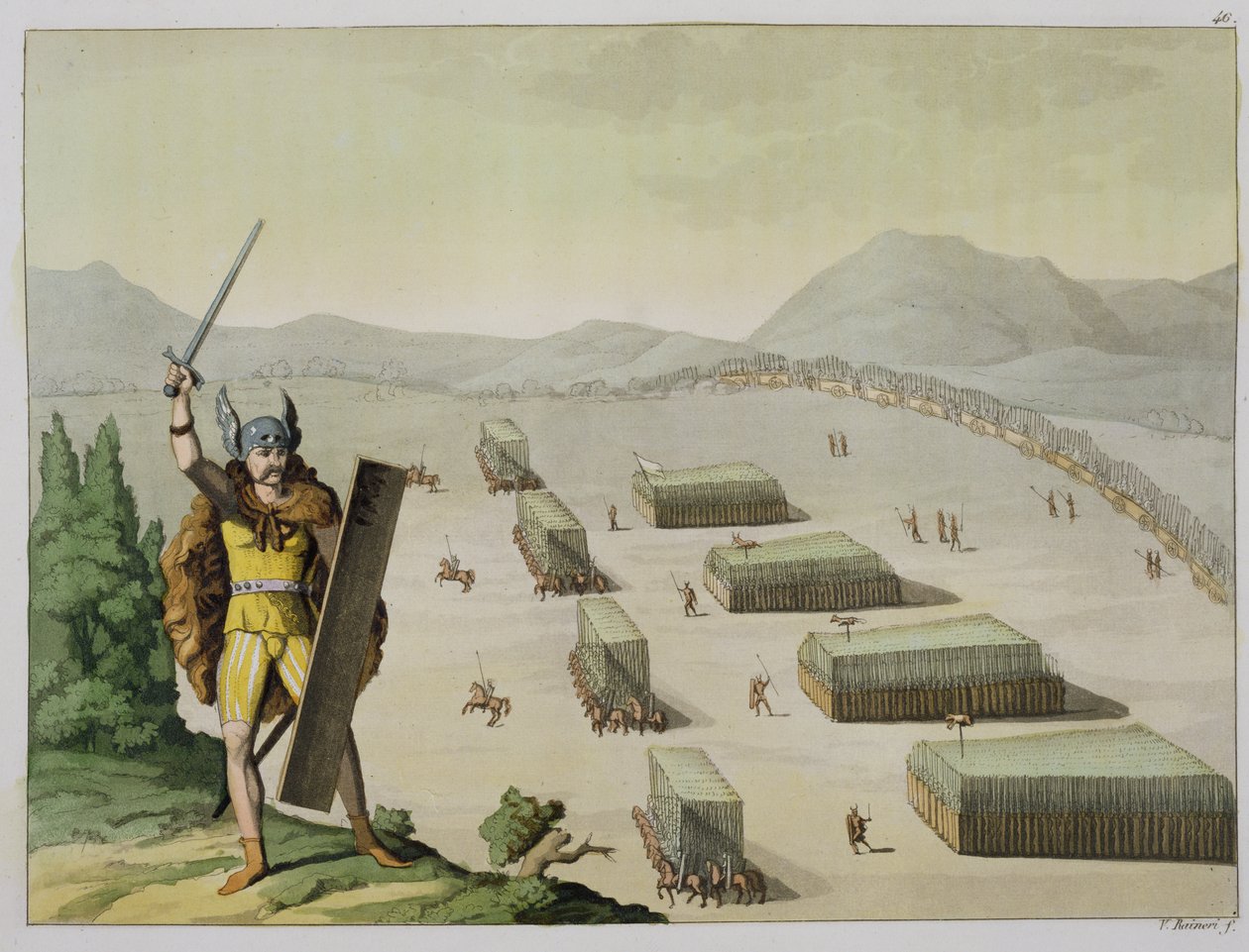 Celtas antigos ou gauleses na batalha, c.1800-18 de Vittorio Raineri