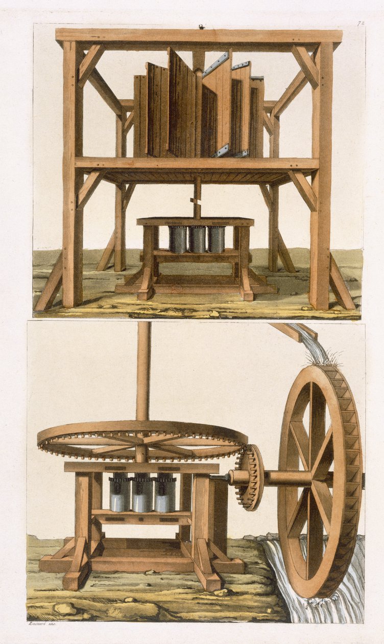 Sugarmills, Antilhas (gravura de cor) de Vittorio Raineri