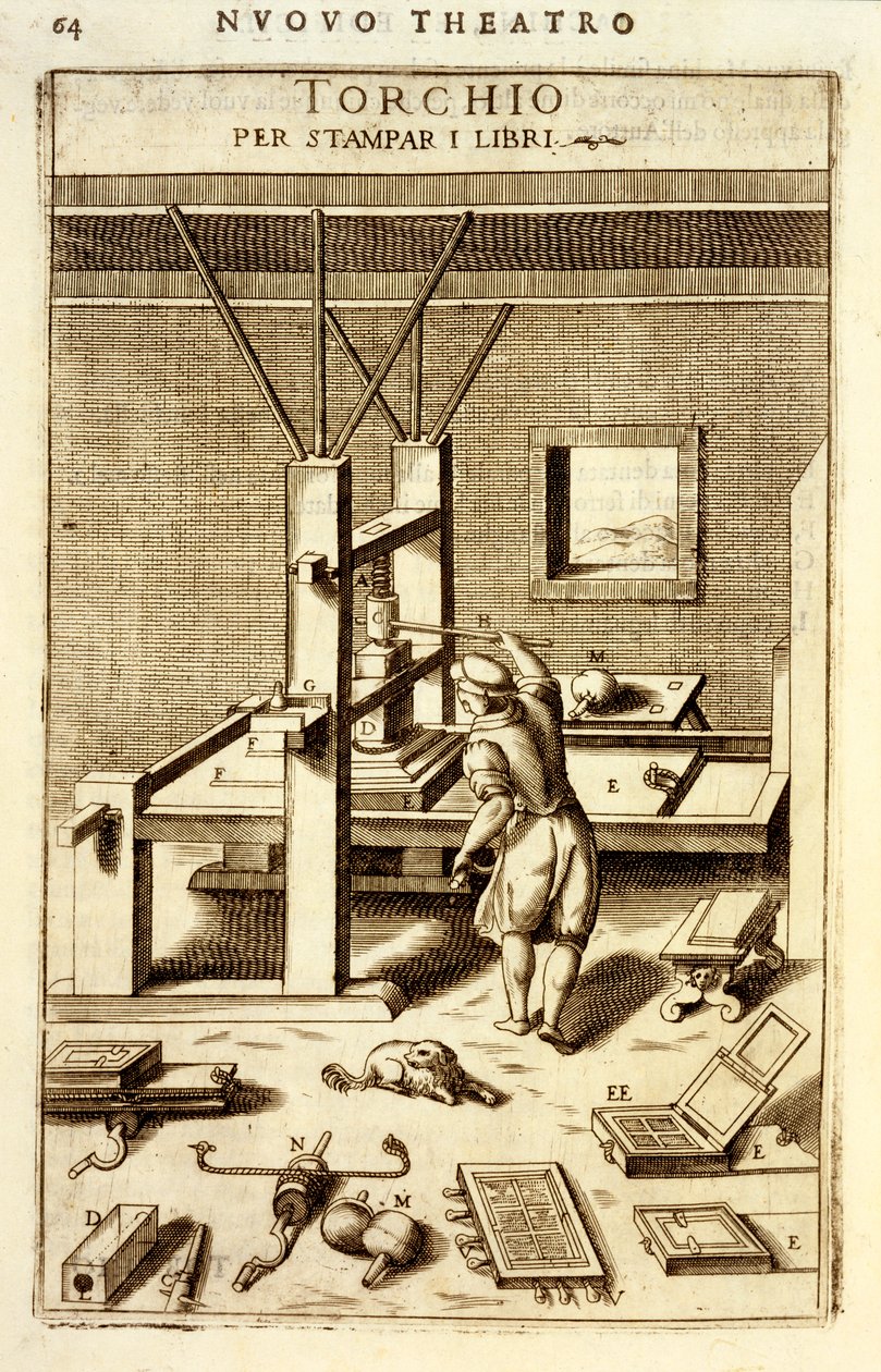 Tipografia para impressão de livros, 1607 de Vittorio Zonca