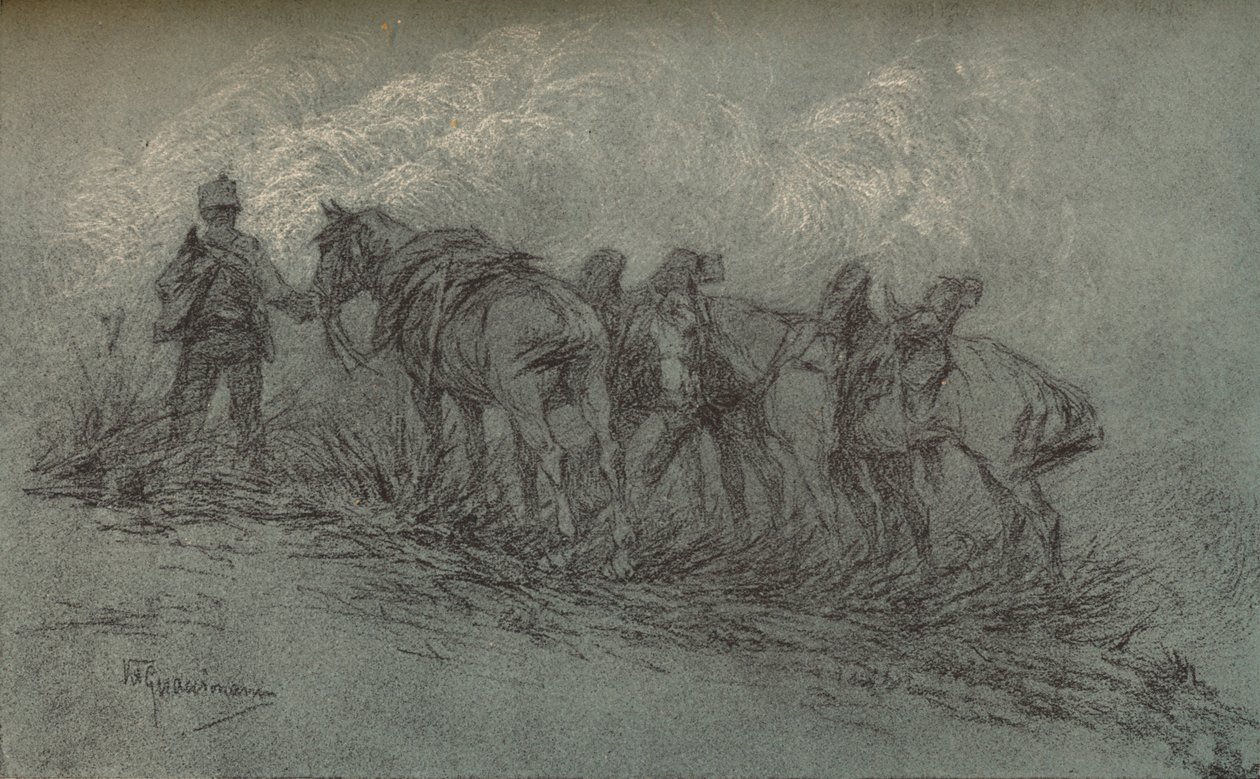Estudo de giz de Vittorio Guaccimanni, c1900 de Vittorio Guaccimanni