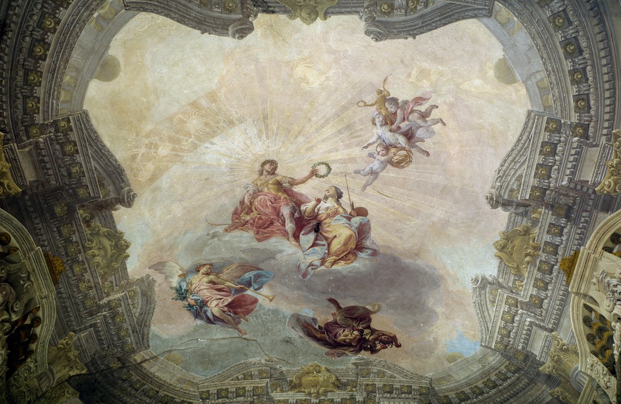 Apollo coroando a pintura de Vittorio Maria Bigari