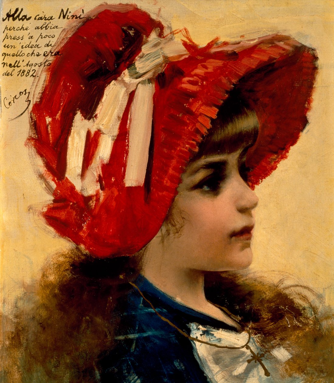 Retrato de Nini de Vittorio Matteo Corcos (1859-1933), óleo sobre tela, 43x37 cm de Vittorio Matteo Corcos