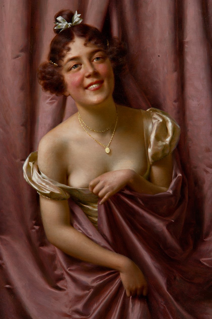 Lady in Purple (óleo sobre tela) de Vittorio Reggianini