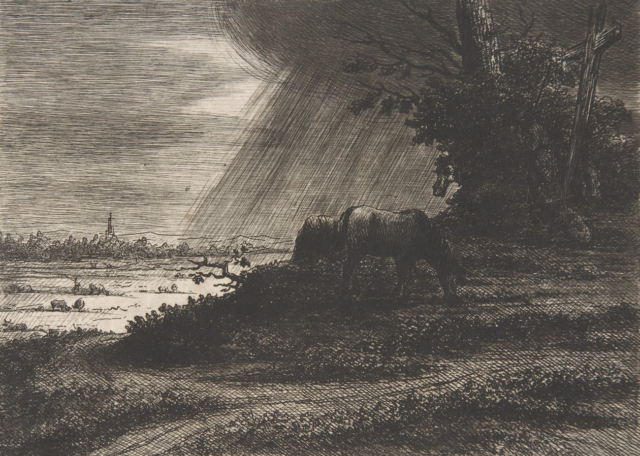 Paisagem com Tempestade, século XVIII-início do século XIX. de Vivant Denon