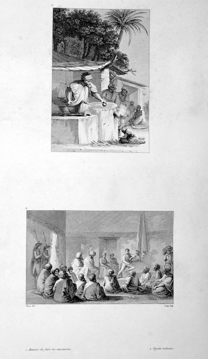 Fazendo Macarrão e Reunião Militar, 1802 de Vivant Denon