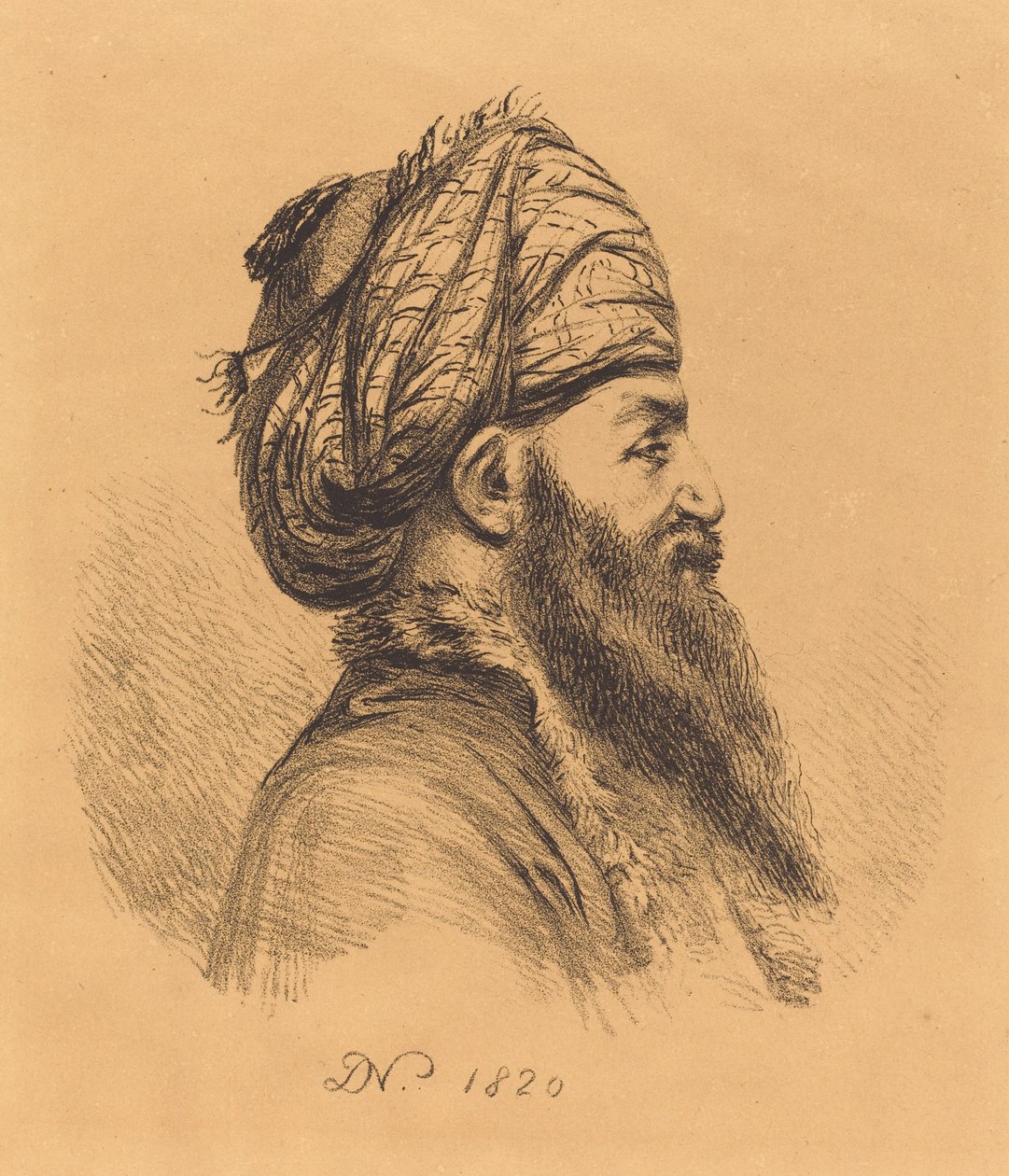 Chefe de perfil da Oriental em Turbante de Vivant Denon