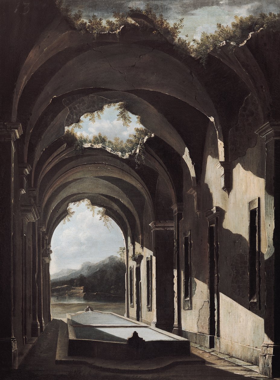 Ruínas em uma paisagem, c.1646-47 de Viviano Codazzi