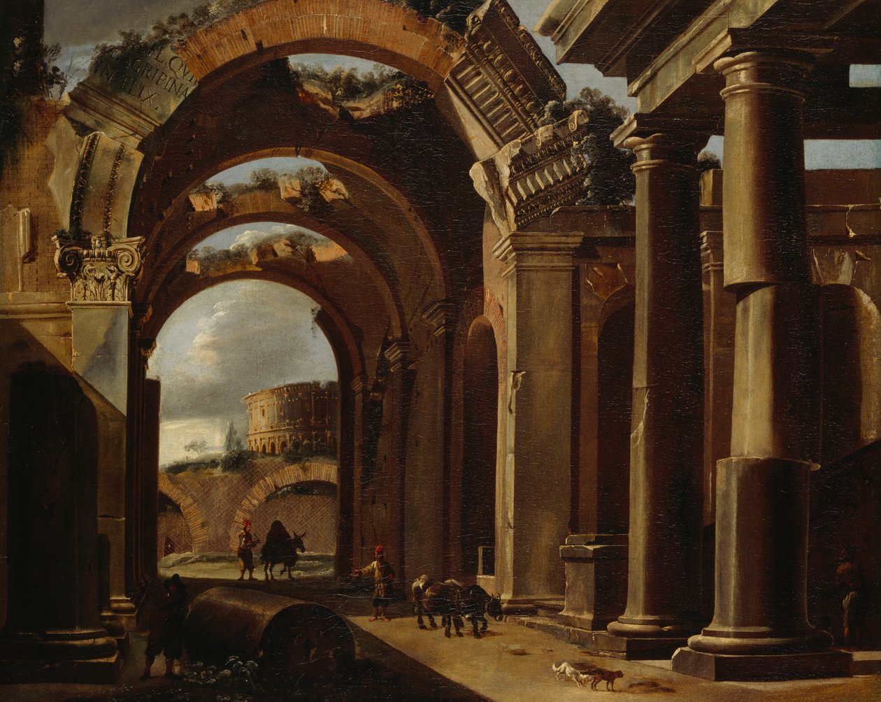 Ruínas clássicas (óleo sobre tela) de Viviano Codazzi