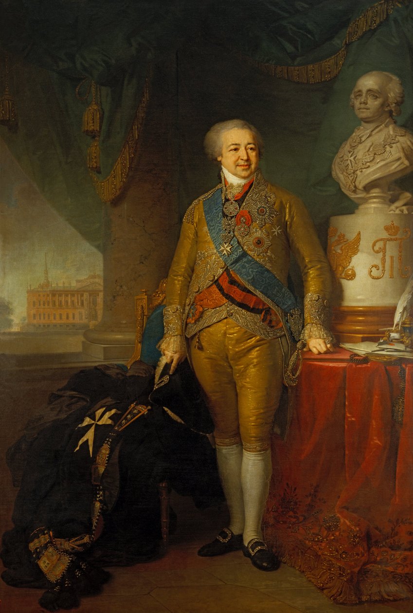 Retrato do Príncipe ABKurakin de Vladimir Lukich Borovikovsky