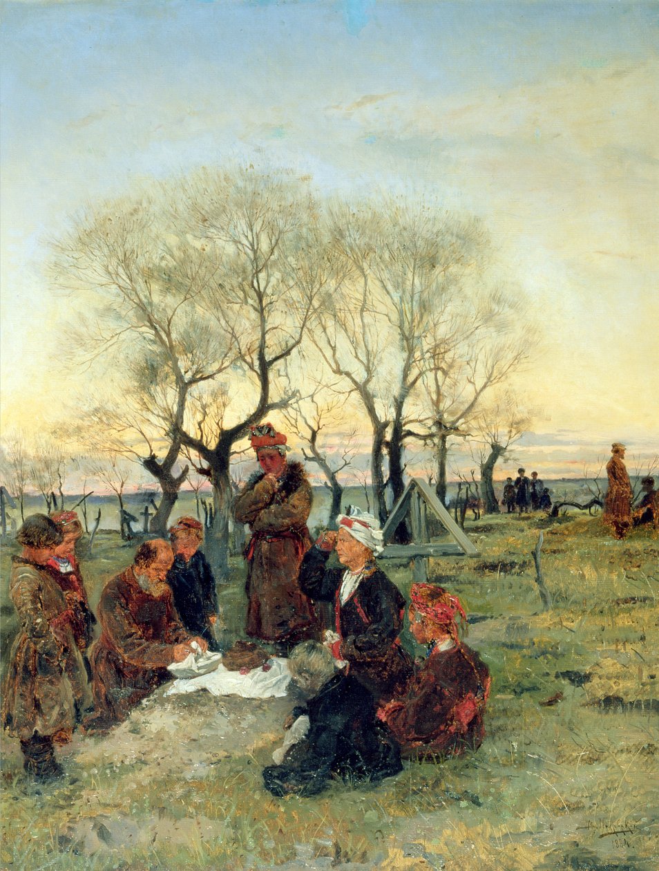 Reparo Funeral na Sepultura, 1884 de Vladimir Egorovic Makovsky