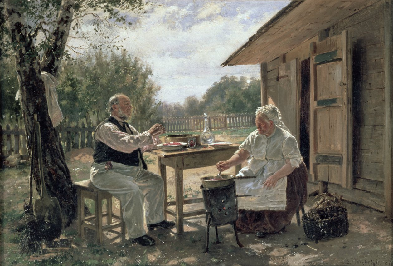 Fazendo Jam, 1876 de Vladimir Egorovic Makovsky