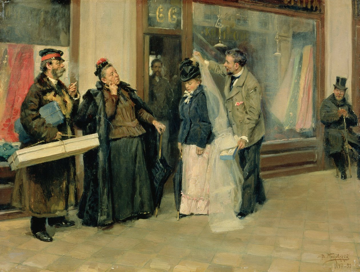 A escolha dos presentes de casamento, 1897-98 de Vladimir Egorovic Makovsky