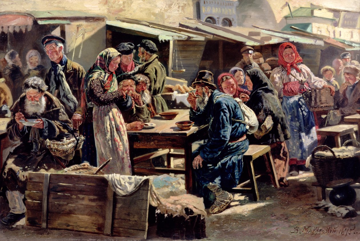 A refeição, 1875 de Vladimir Egorovic Makovsky