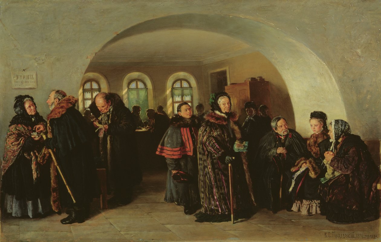 O Tesouro no Dia da Pensão, 1876 de Vladimir Egorovic Makovsky