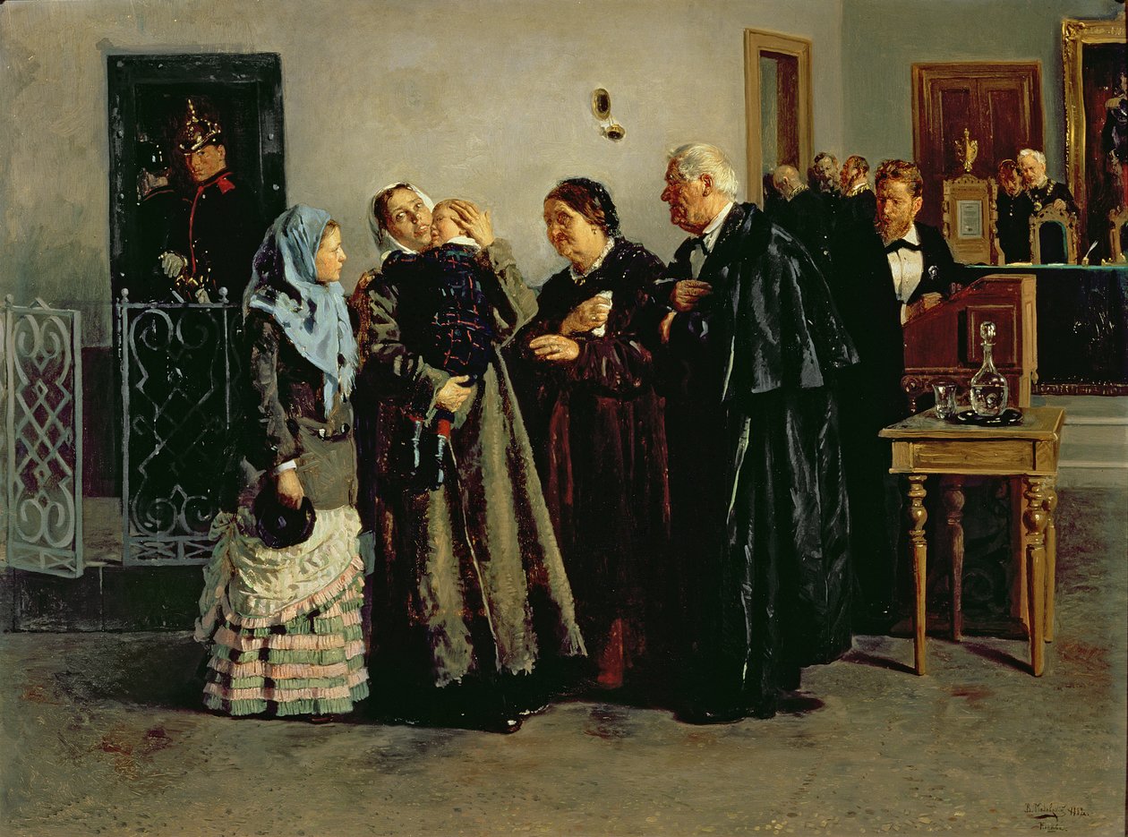Veredicto, "não é culpado", 1882 de Vladimir Egorovic Makovsky