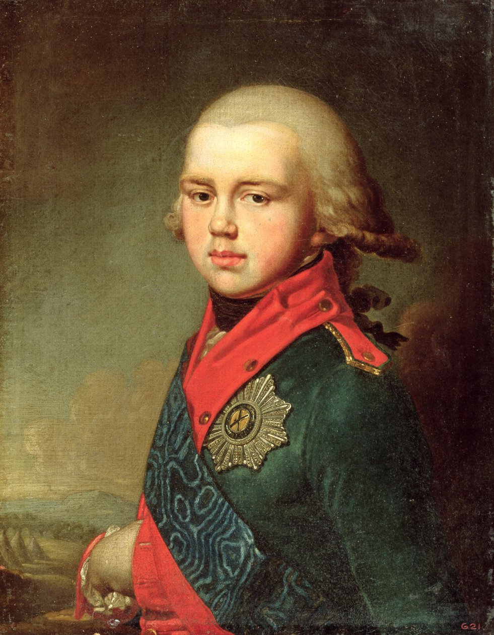 Retrato do Grão-Duque Konstantin Pavlovich (1779-1831) 1795 de Vladimir Lukich Borovikovsky