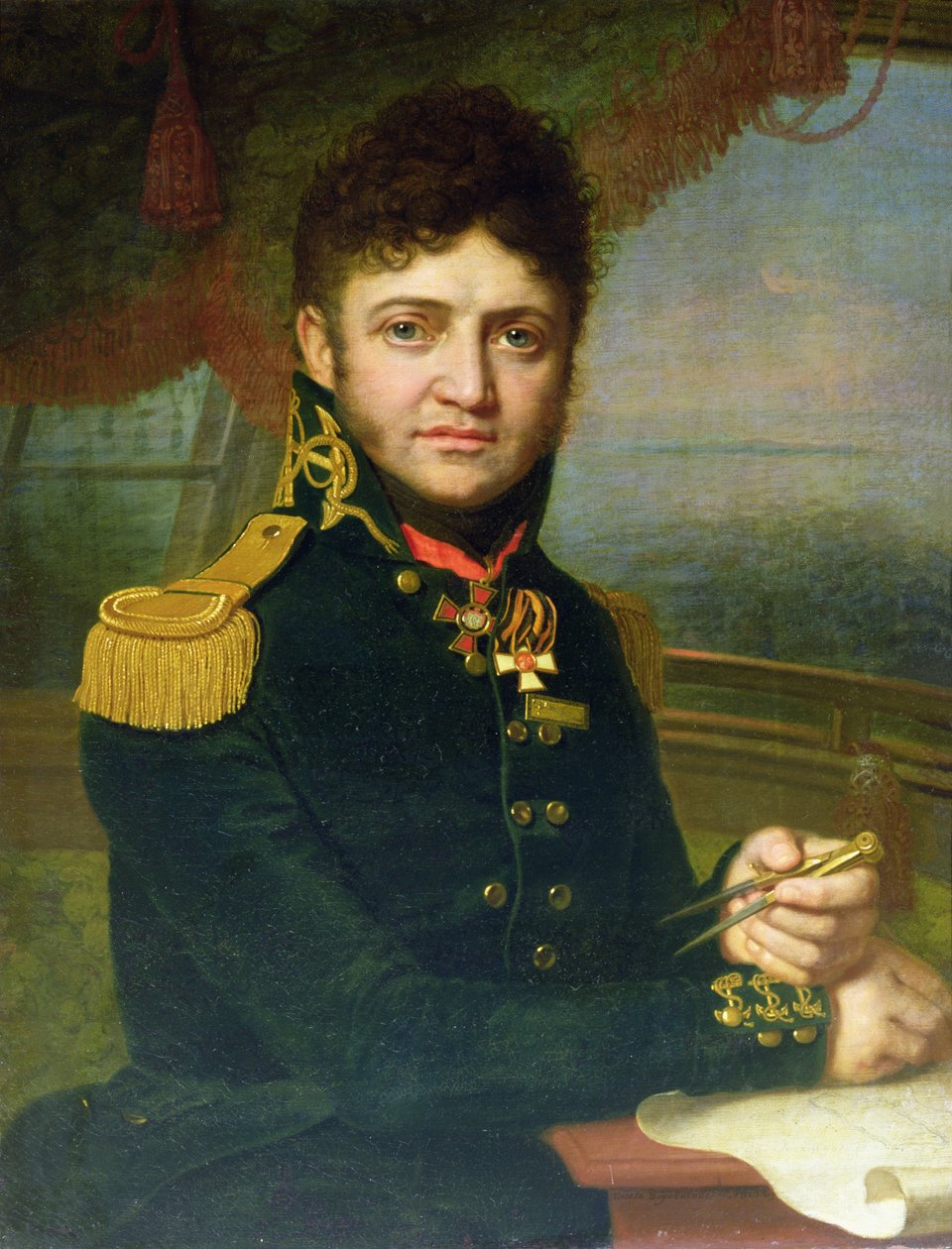 Retrato de Yuri F. Lisyansky, 1810 de Vladimir Lukich Borovikovsky