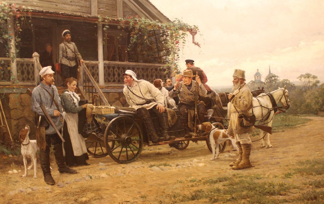 Partida para a caça de Vladimir Egorovic Makovsky