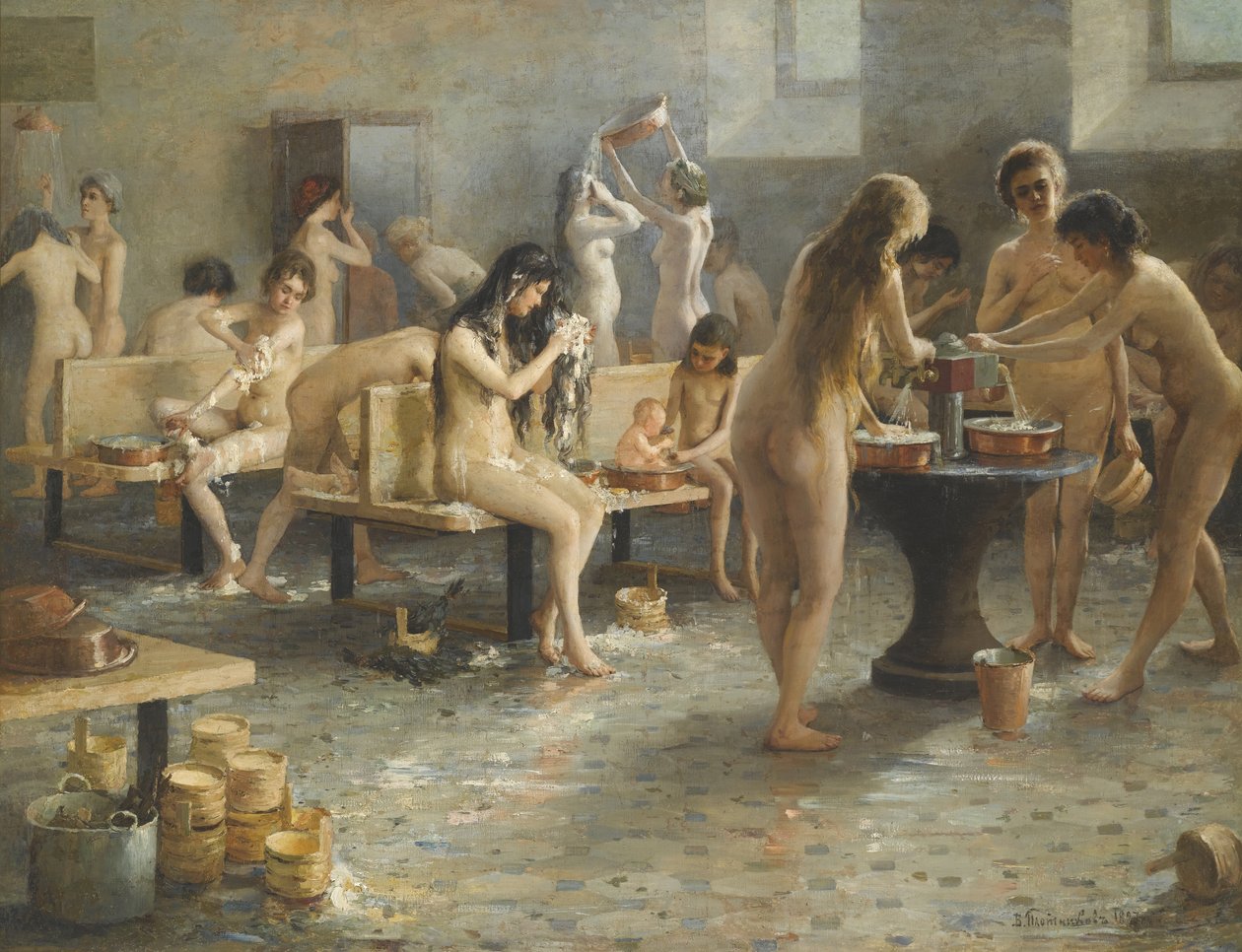 A casa de banho de Vladimir Alexandrovich Plotnikov