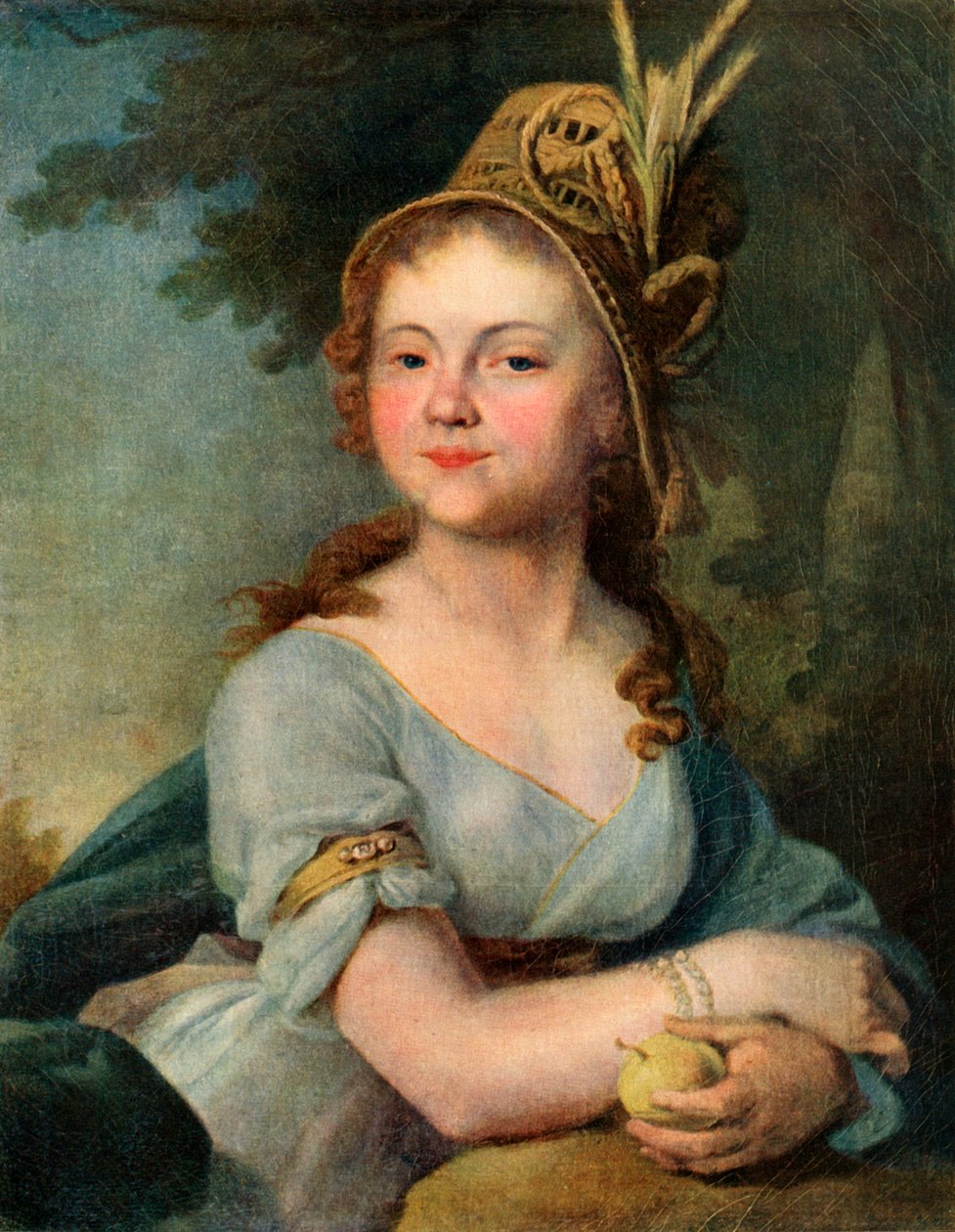 "Retrato de V. I. Arsenyeva", meados da década de 1790, 1939. de Vladimir Borovikovsky