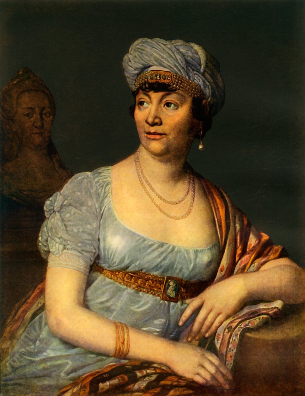 "Retrato de uma mulher desconhecida com o chapéu", 1812, 1965.   de Vladimir Borovikovsky
