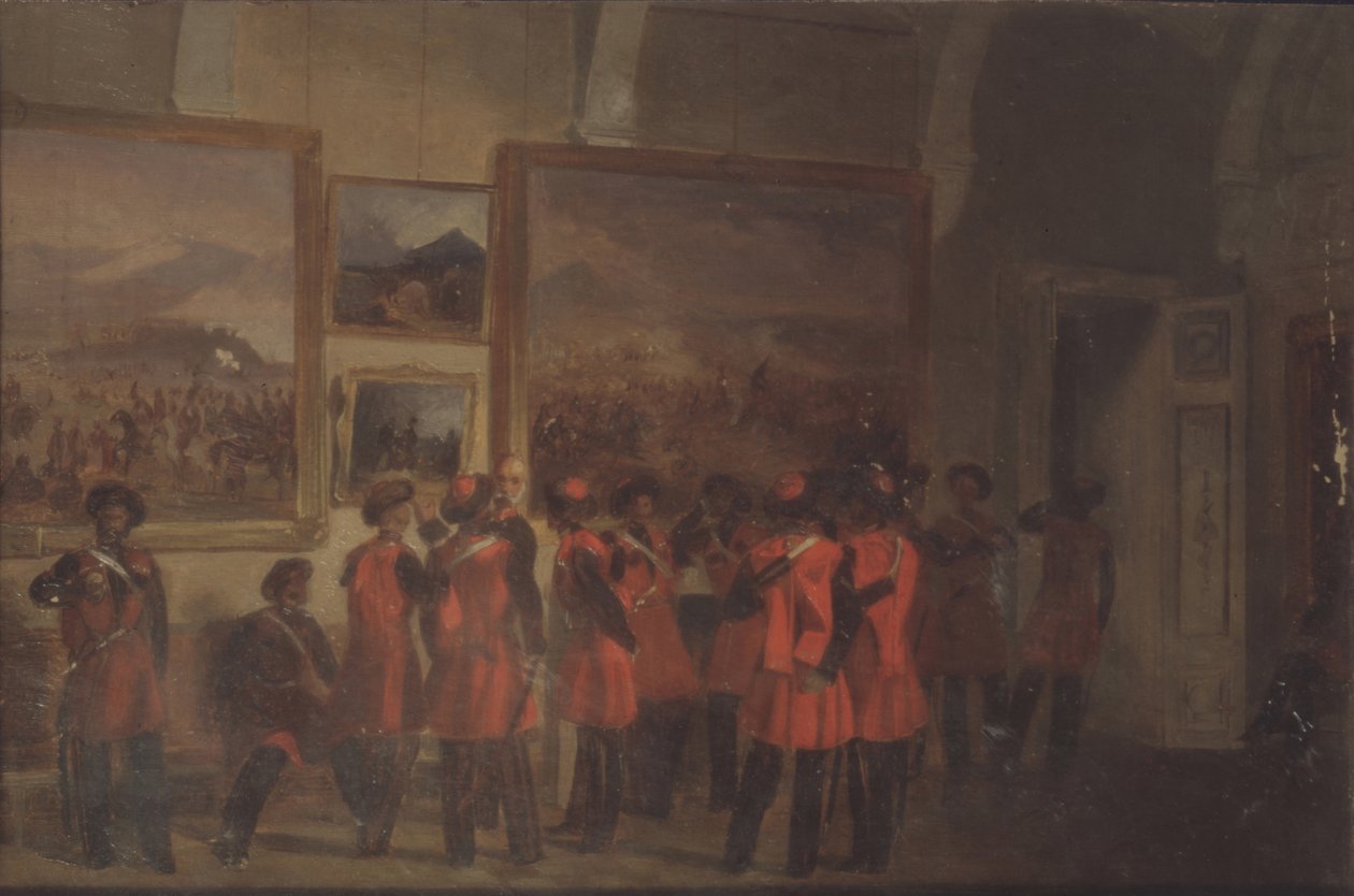 Guarda-costas czarista de cossacos no palácio de inverno de Vladimir Dmitrievich Sverchkov