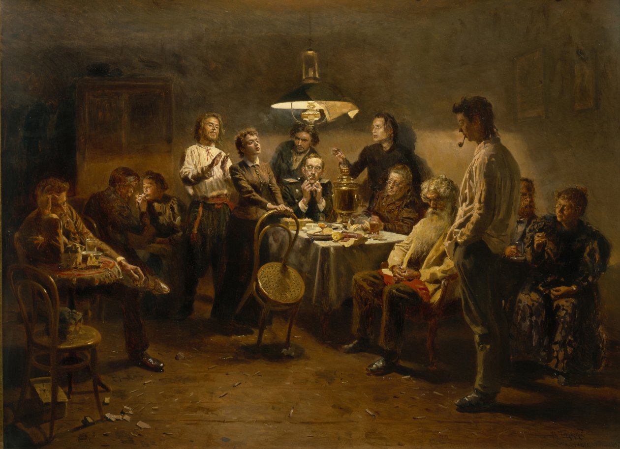 Uma noite de convívio, 1875-1897 de Vladimir Egorovic Makovsky