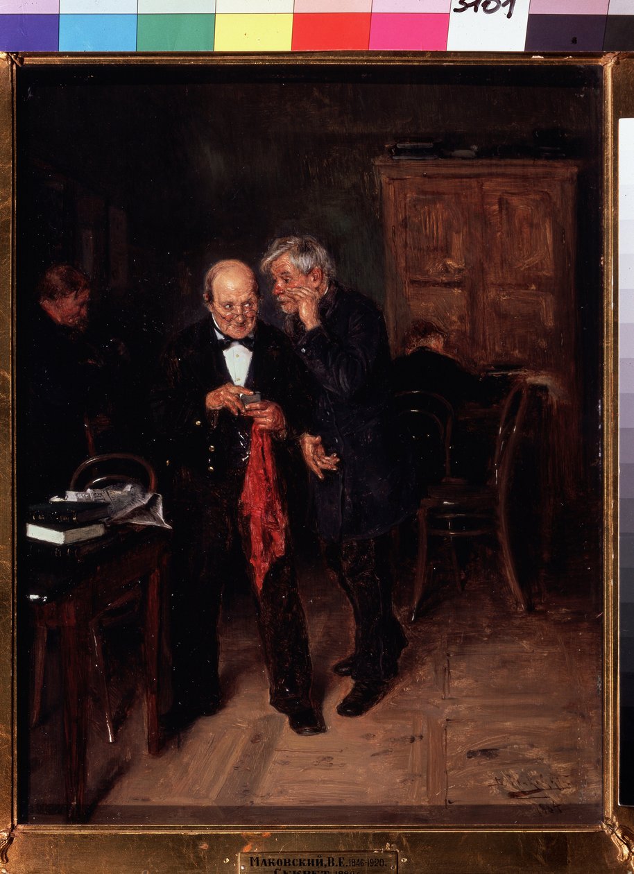 Confiança. Pintura de Vladimir Yegorovich Makovski (Makovsky, Makovskij) (1846-1920), huile sur toile de Vladimir Egorovic Makovsky