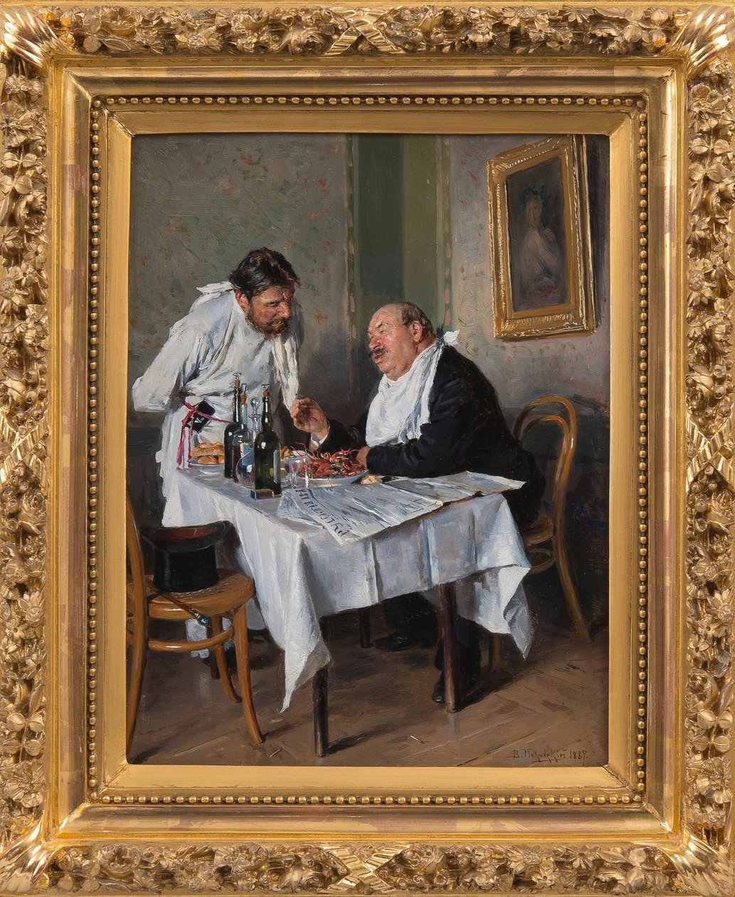 Em um restaurante sobre Makovsky, Vladimir Yegorovich (1846-1920) de Vladimir Egorovic Makovsky