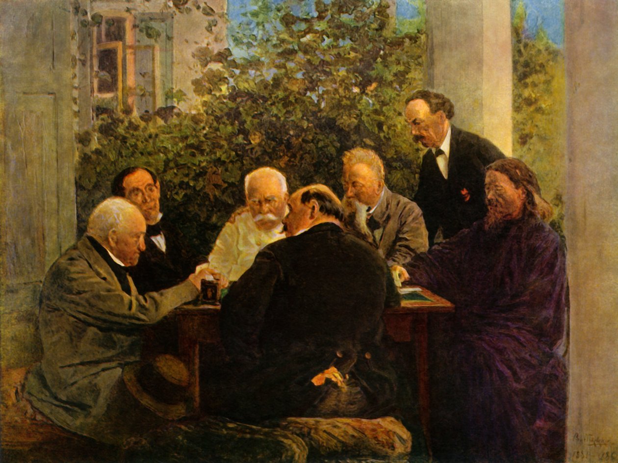 O jogo de cartas, final do século XIX e início do século XX, 1965. de Vladimir Egorovic Makovsky