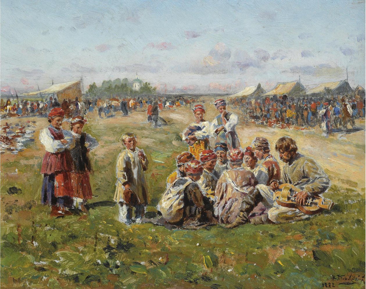 A Feira da Vila, 1882 de Vladimir Egorovic Makovsky
