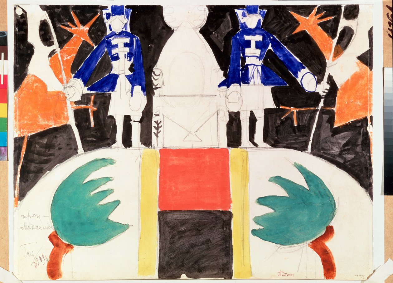 O Trono de Maksemyan - Decoração preparatória da peça de teatro "Tsar Maksemyan" de Vladimir Evgrafovich Tatlin
