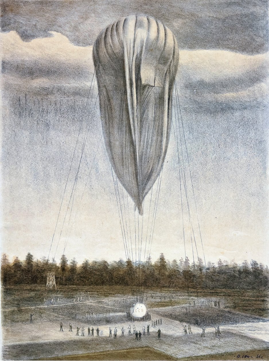 O balão da estratosfera, 1935. de Vladimir Grigoryevich Yung