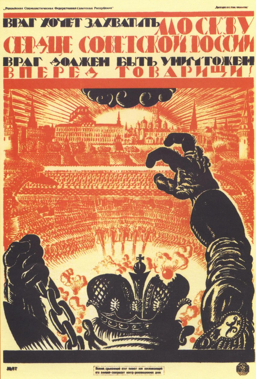 O inimigo quer ocupar Moscou ... Cartaz, 1919 de Vladimir Ivanovich Fidman