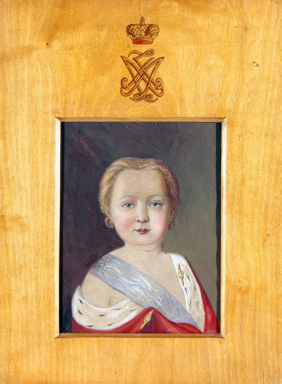 Alexandre Ier de Russie (Alexandre Pavlovitch Romanov) - Retrato de Alexandre I em criança par Hau (Gau), Vladimir (Waldemar) Ivanovich (1816-1895), - Gouache em papel, 26x20 - Colecção Privada de Vladimir Ivanovich Hau