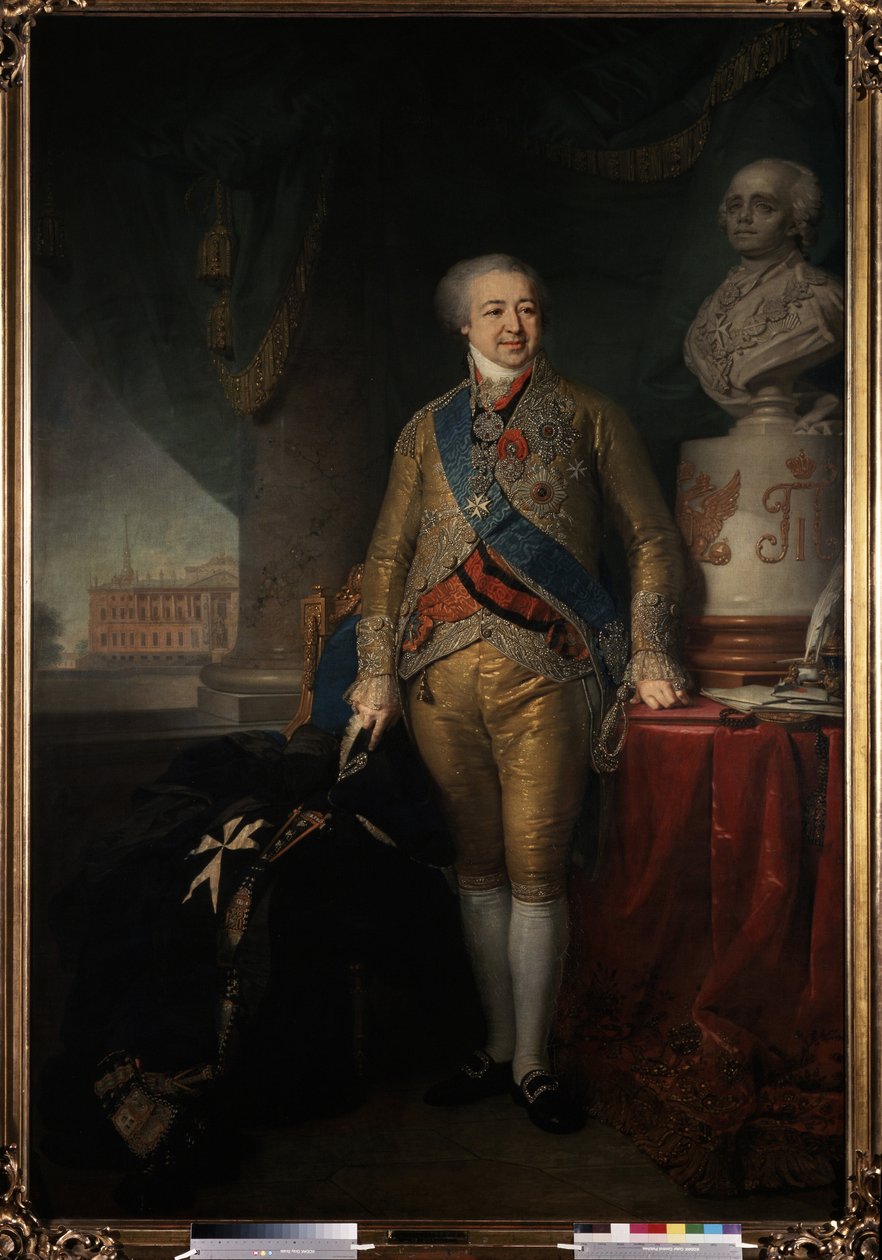 ""Retrato do Príncipe Alexander Kurakin (1752-1818) Político Russo"" Pintura de Vladimir Lukich Borovikovsky (ou Borovikovsky) (1757-1825) 1801-1802 Galeria Estatal Tretyakov, Moscou de Vladimir Lukich Borovikovsky