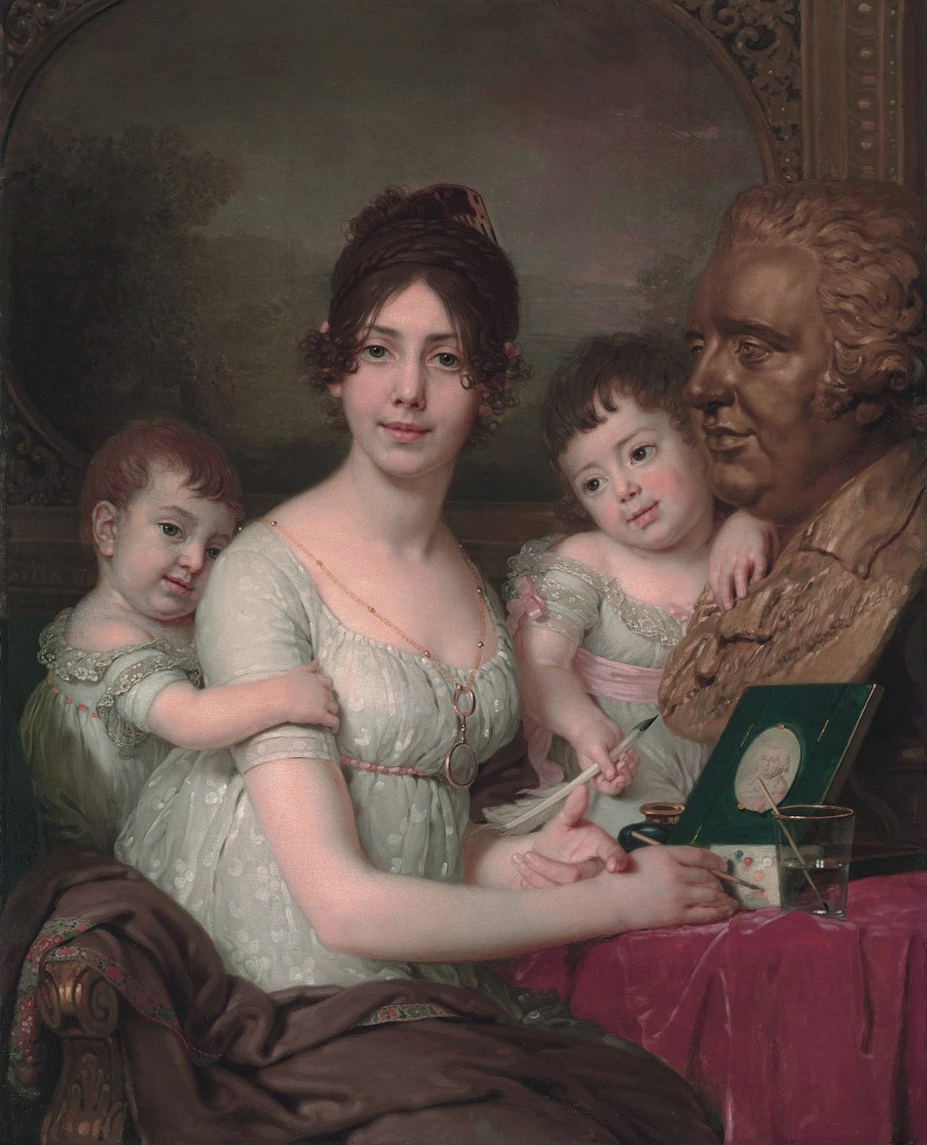 Retrato da Condessa Liubov Ilyinichna Kusheleva, née Bezborodko 1783-1809 com crianças, 1803 de Vladimir Lukich Borovikovsky