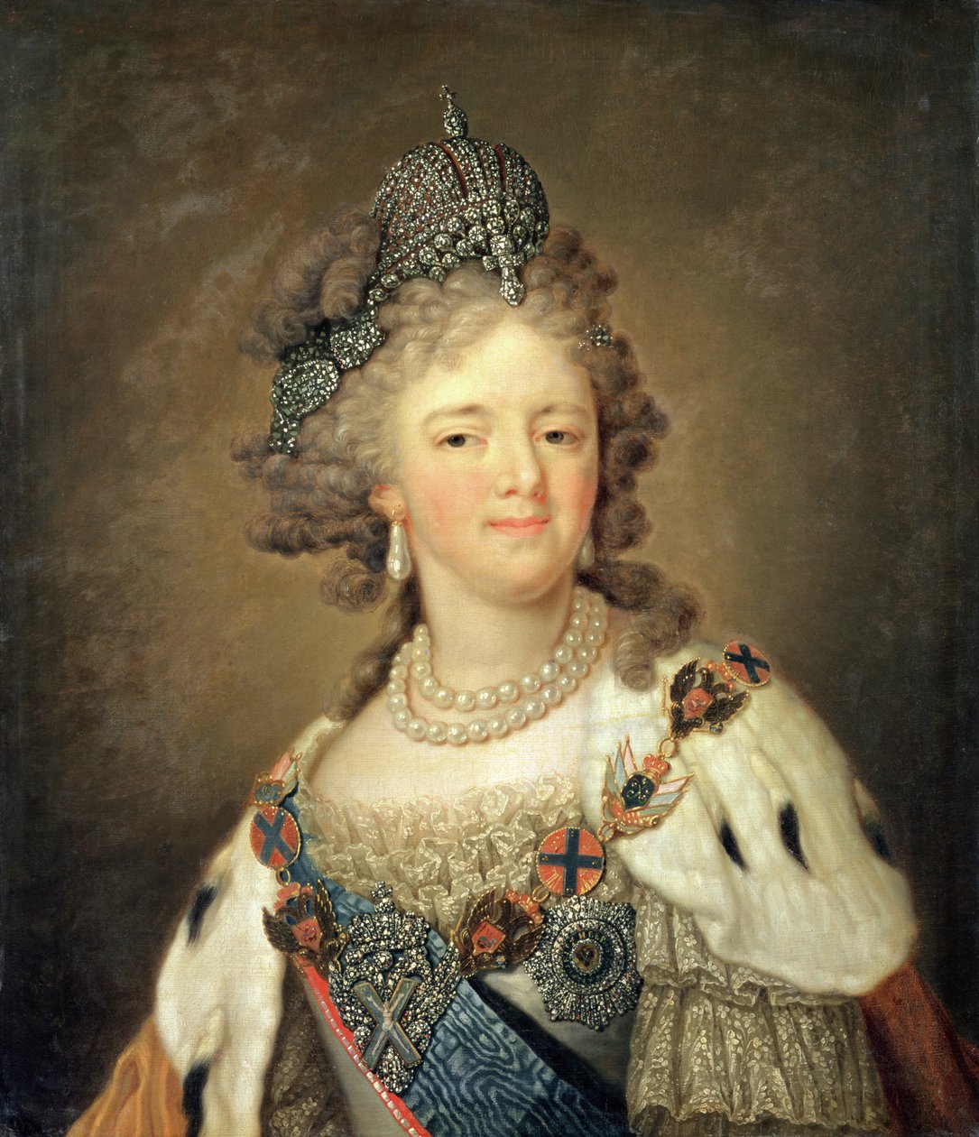 Retrato da Imperatriz Maria Fyodorovna (1759-1828) de Vladimir Lukich Borovikovsky