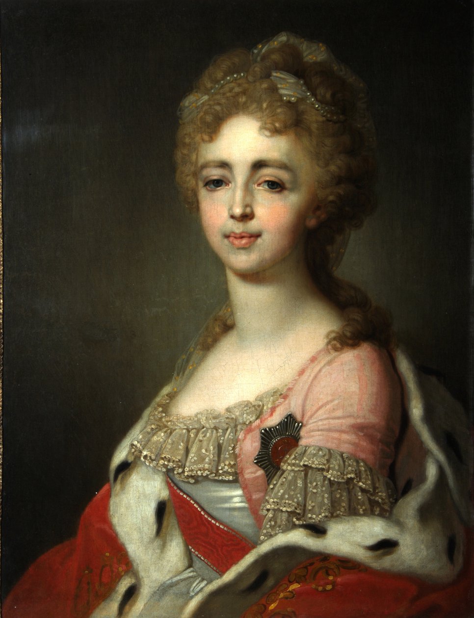 Retrato da Grã-duquesa Alexandra Pavlovna 1783-1801, Filha do imperador Paulo I, 1798 de Vladimir Lukich Borovikovsky