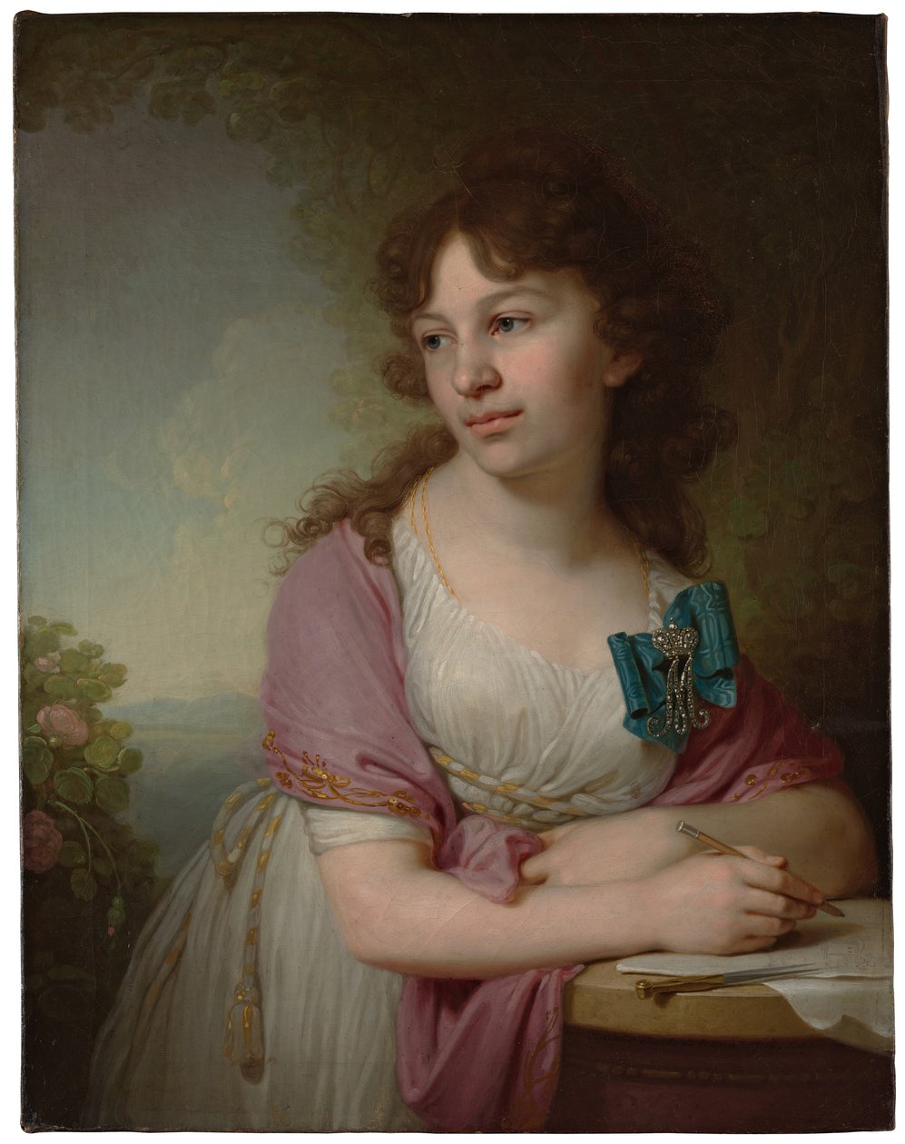 Retrato da princesa Yekaterina Alexeyevna Dolgorukova 1781-1860, née Condessa Vasilyeva, 1798 de Vladimir Lukich Borovikovsky