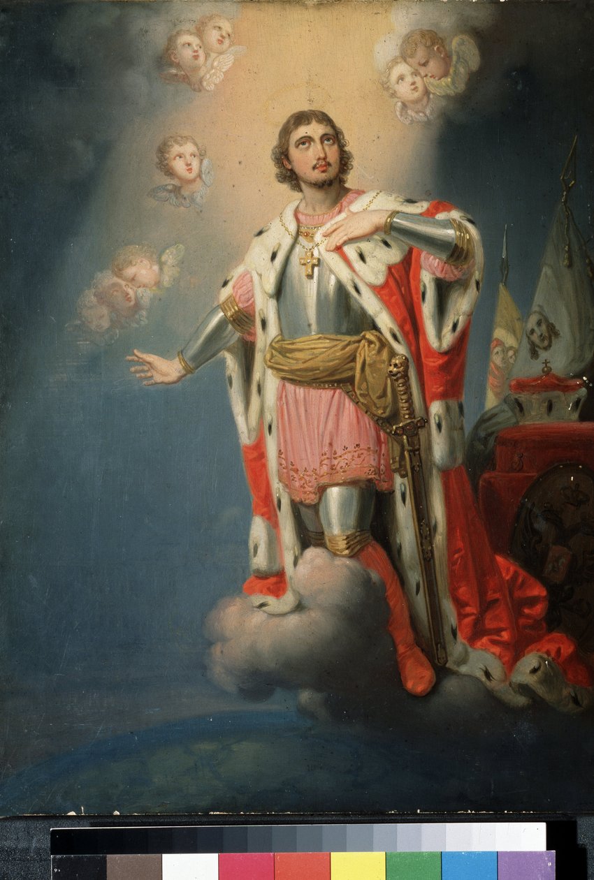 "Representation du heros national russe Alexandre de la Neva (ou Alexandre Nevski ou Alexander Nevsky) (1220-1263) prince de Novgorod" Peinture de Vladimir Lukich Borovikovsky (ou Borovikovski) (1757-1825) State Tretyakov Gallery, Moscovo de Vladimir Lukich Borovikovsky