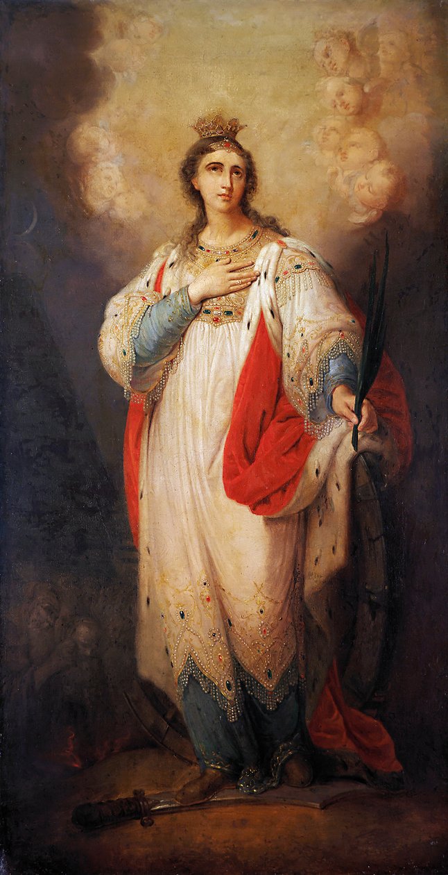 Santa Catarina (óleo em cartolina) de Vladimir Lukich Borovikovsky