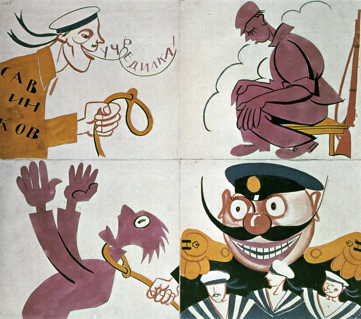Caricatura contra a Assembleia Constituinte de Vladimir Mayakovsky