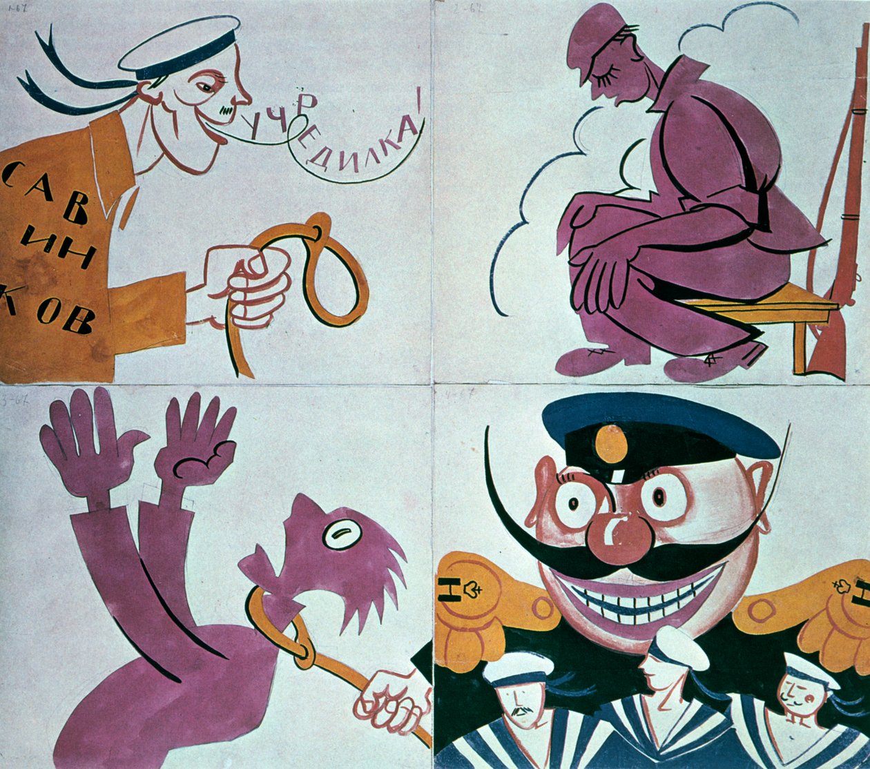 Caricatura contra a Assembléia Constituinte de 1921. de Vladimir Mayakovsky