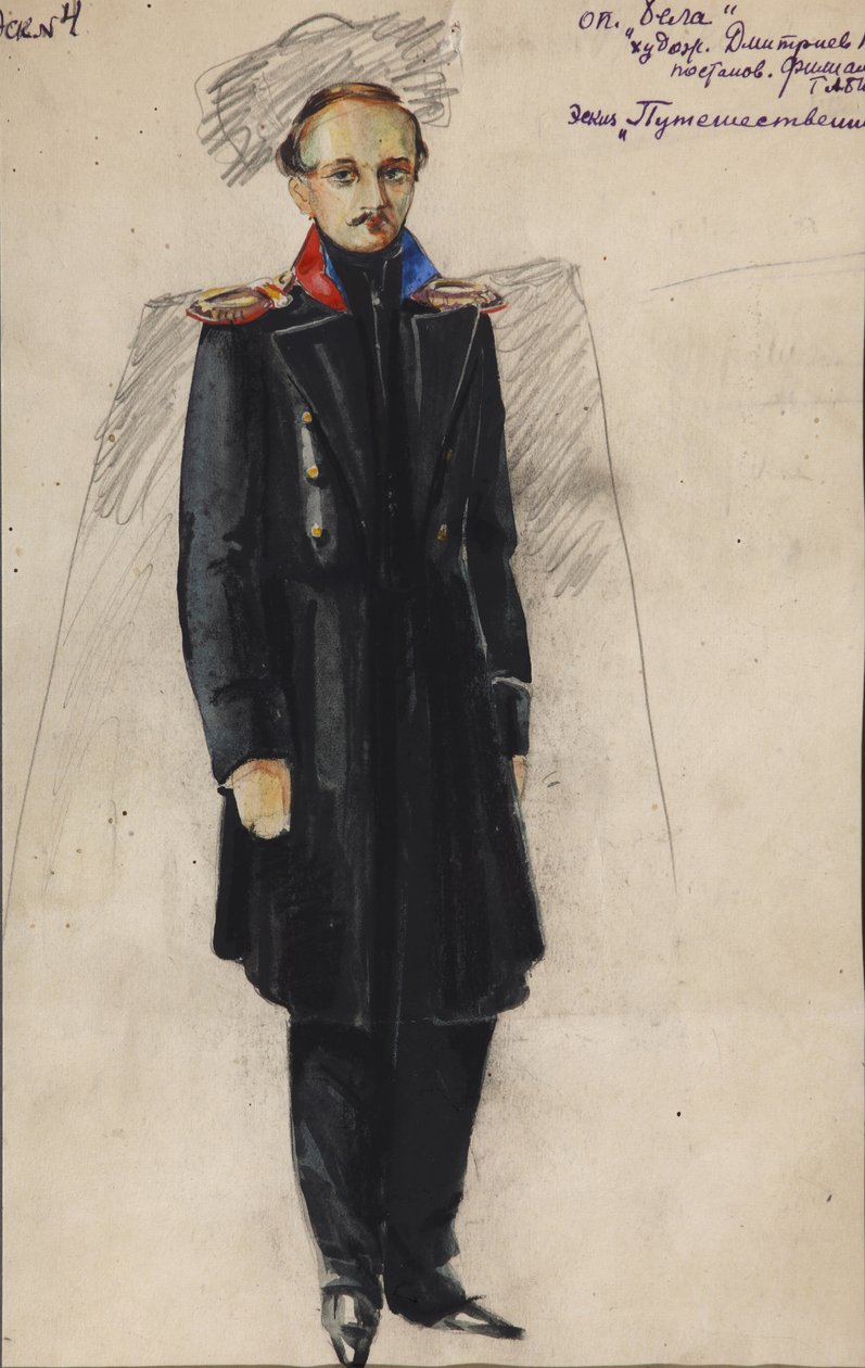 Lermontov. Figurinos para a ópera Béla de A. Alexandrov, 1946 de Vladimir Vladimirovich Dmitriyev