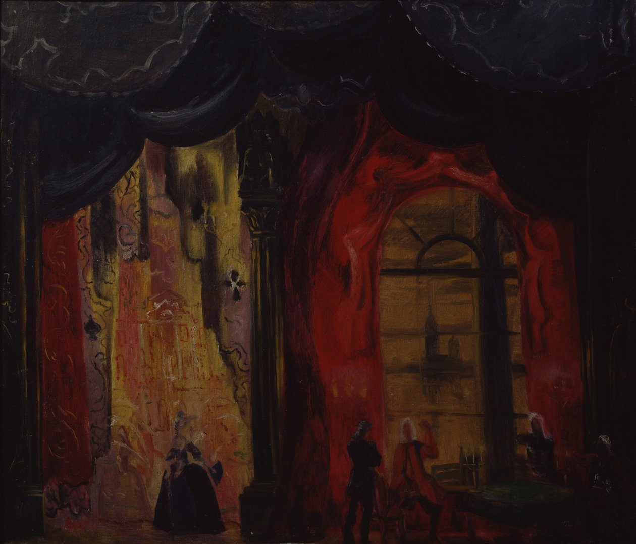 Cenário para a ópera Rainha de espadas de P. Tchaikovsky, 1944 de Vladimir Vladimirovich Dmitriyev