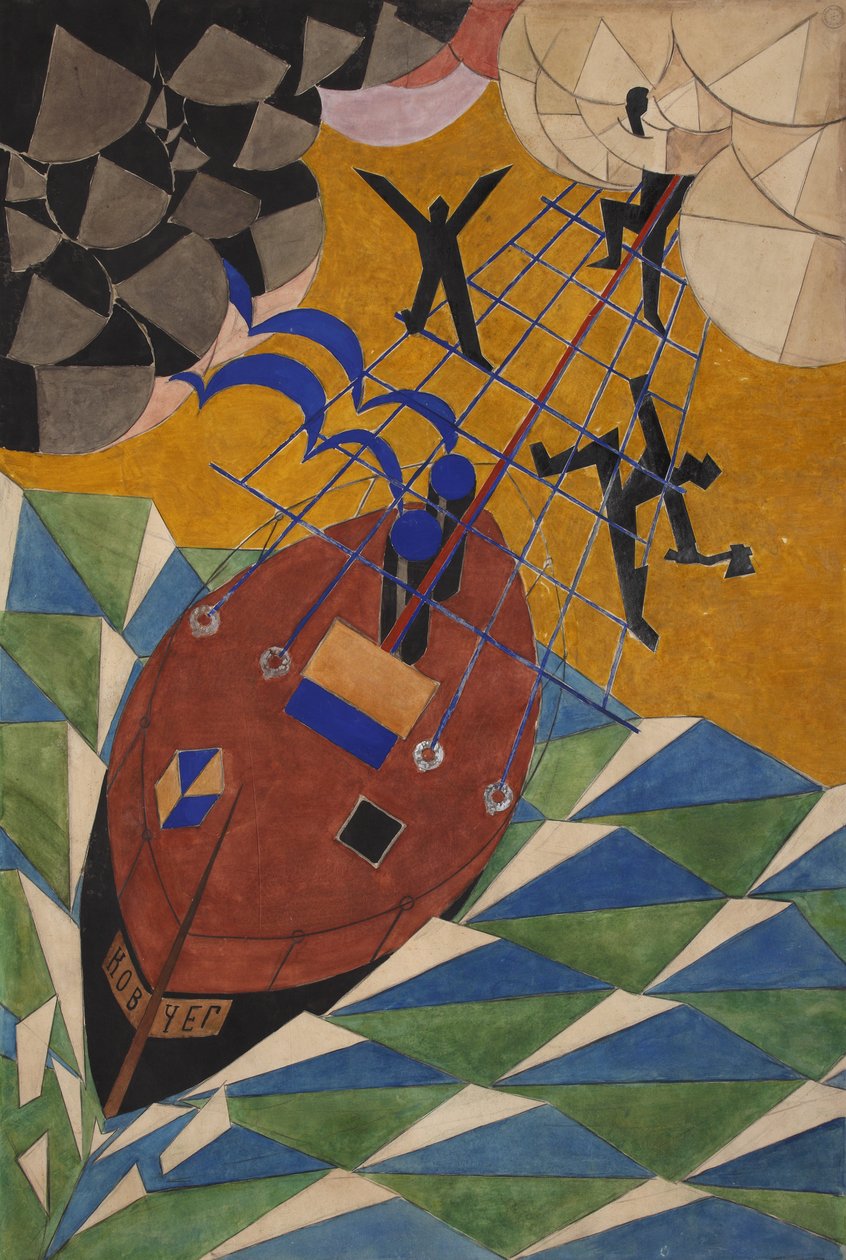 A Arca. Cenário para a peça de teatro Mystery-Bouffe de Vladimir Mayakovsky, 1919. de Vladimir Vladimirovich Mayakovsky